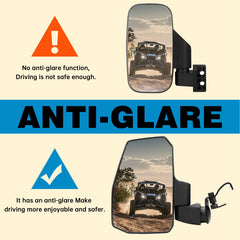 SHEJISI mirror mounted on Polaris Ranger improving passenger-side visibility