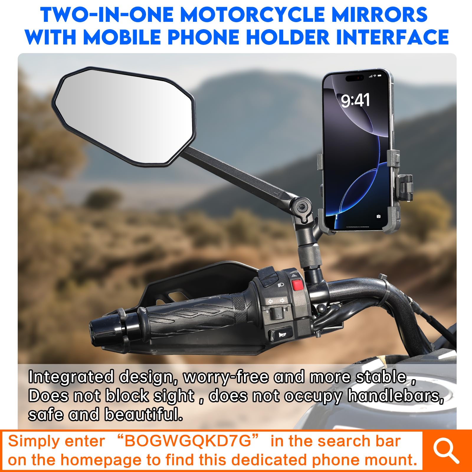 SHEJISI phone mount interface integrated without blocking controls