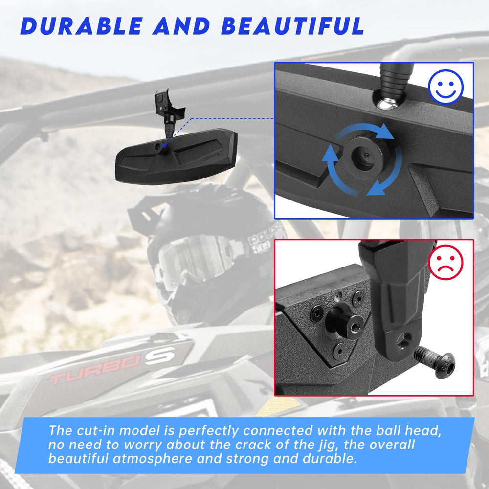 SHEJISI mirror next to hand showing compact size and easy install benefit