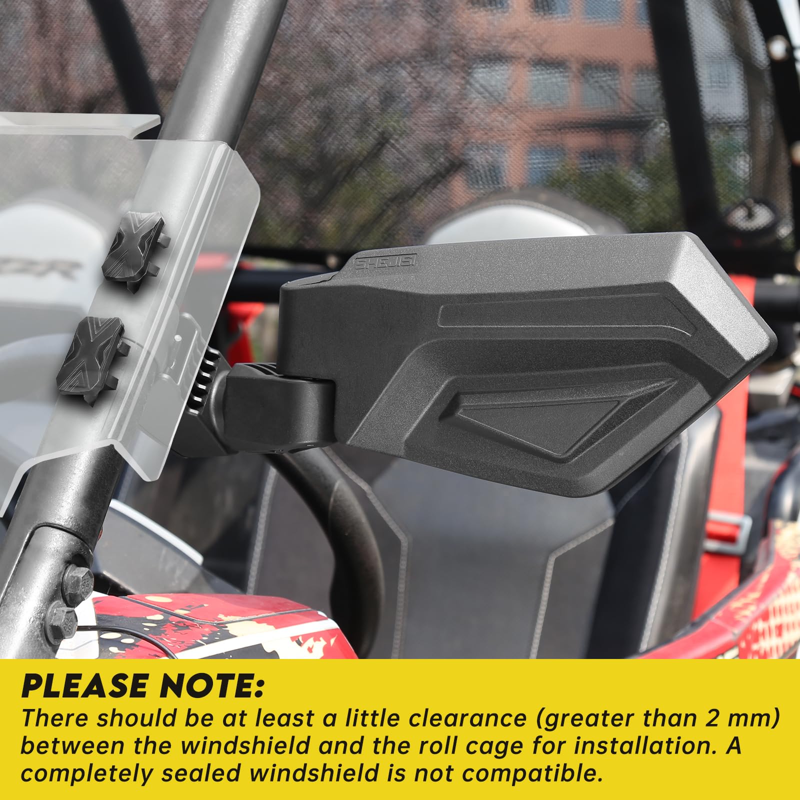 SHEJISI convex glass detail improving rear visibility and anti-glare