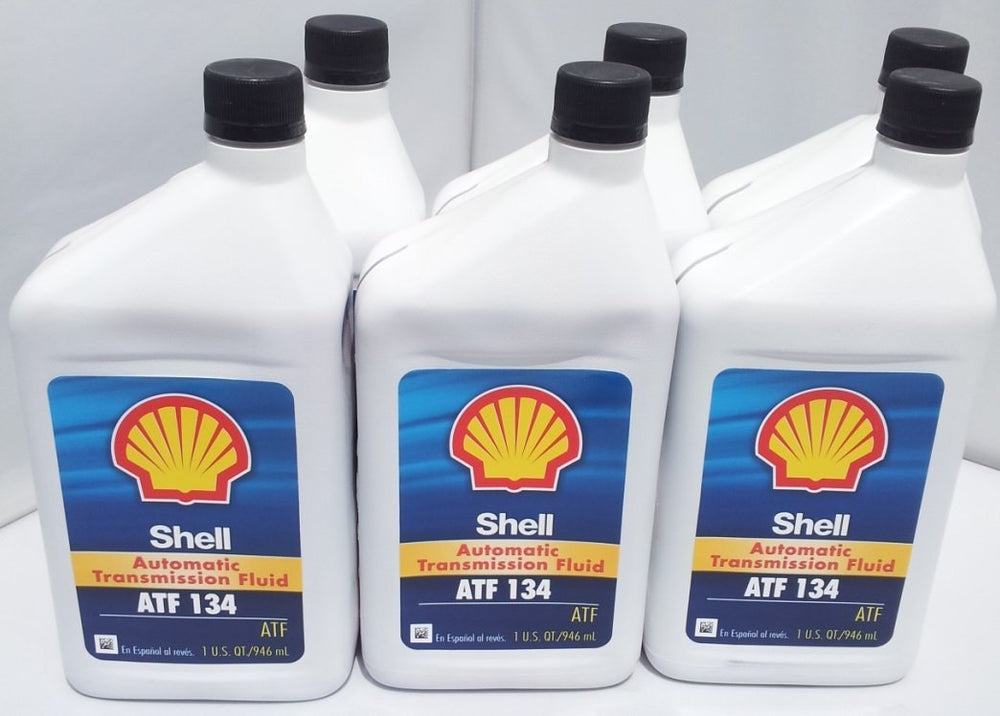 Shell ATF 134 front bottle showing label and clear quart size for accurate pouring