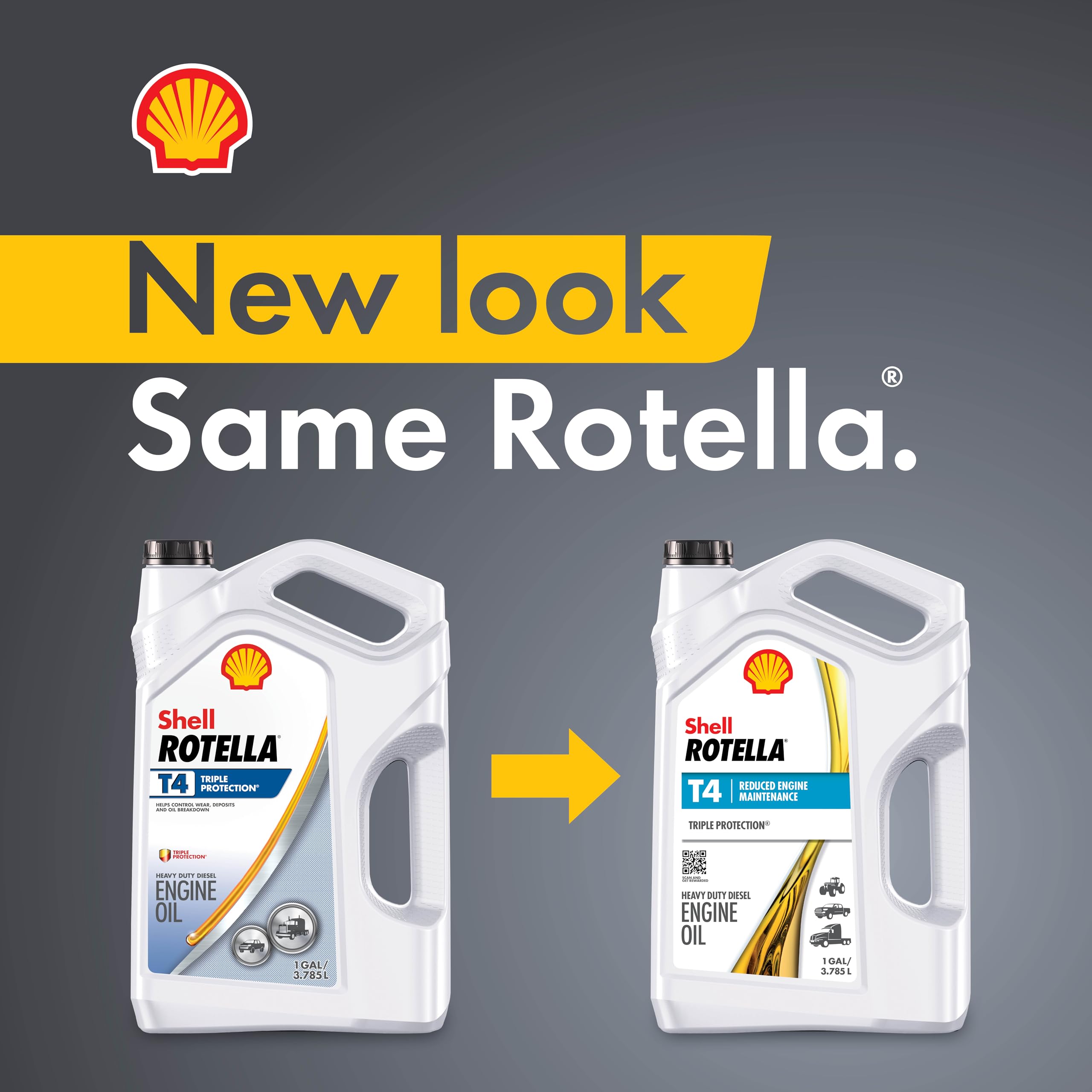 Shell Rotella oil texture sheen showing viscosity stability and clean-running benefit