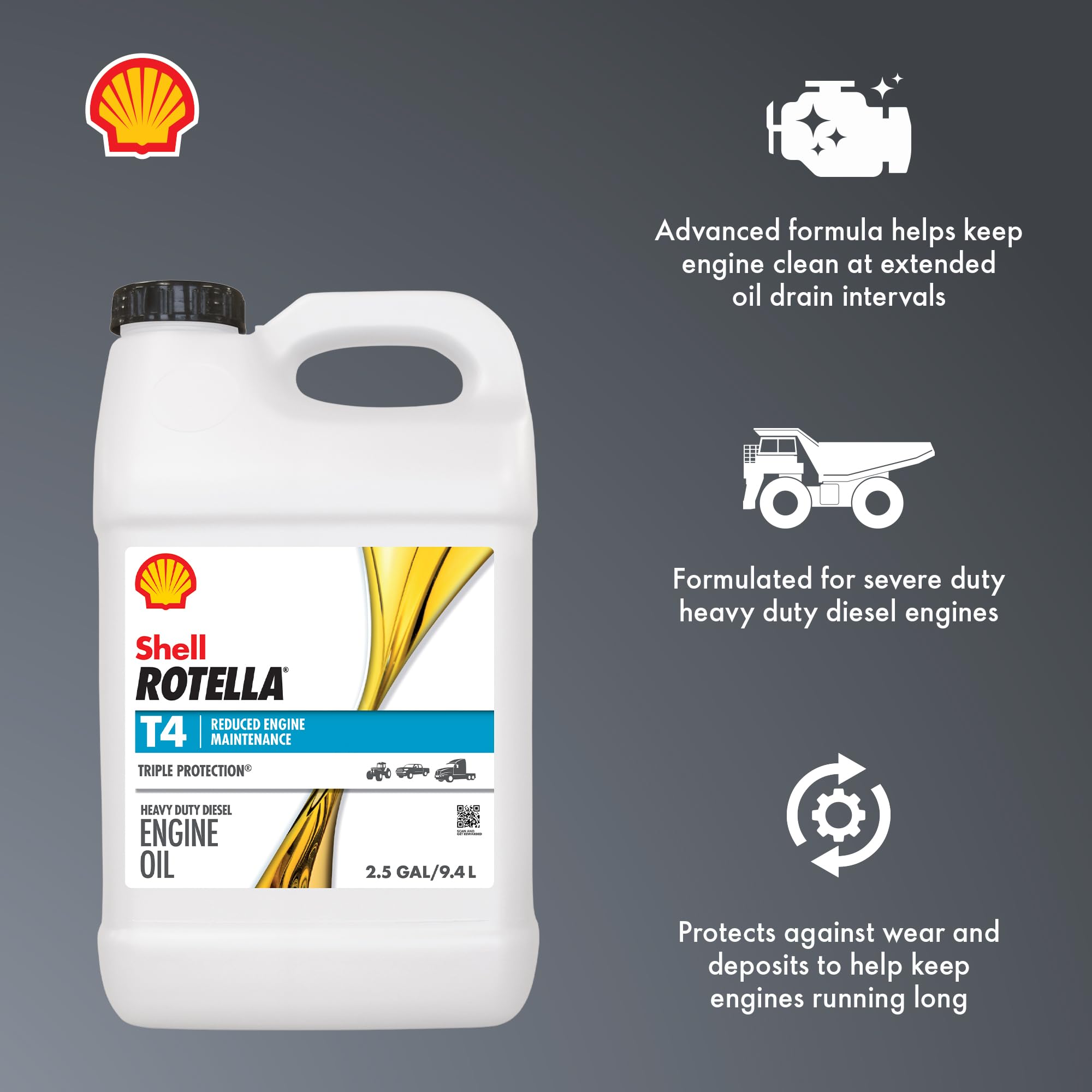 Shell Rotella pour spout detail demonstrating easy handling and spill control