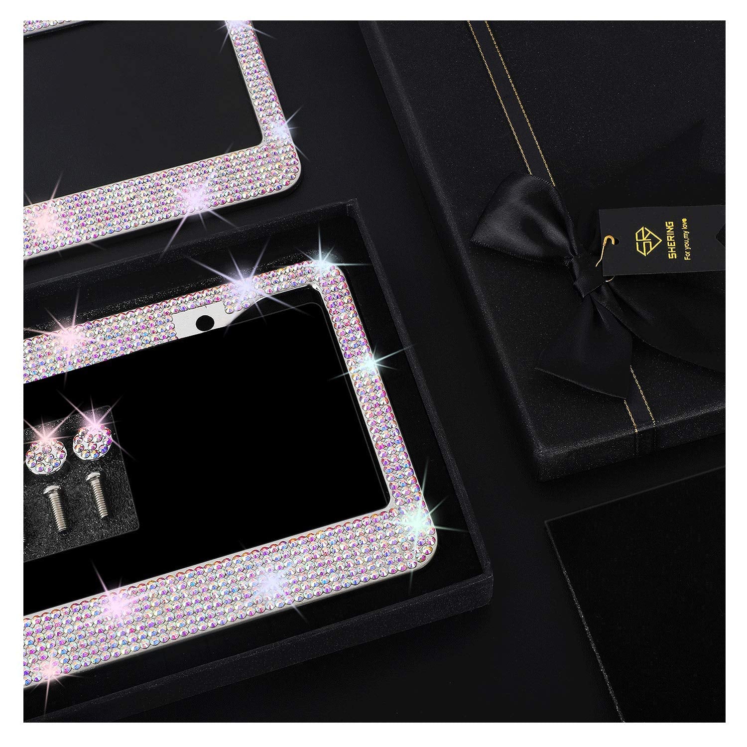 Shering close-up of ABColor rhinestones, highlights sparkle and multi-color refraction