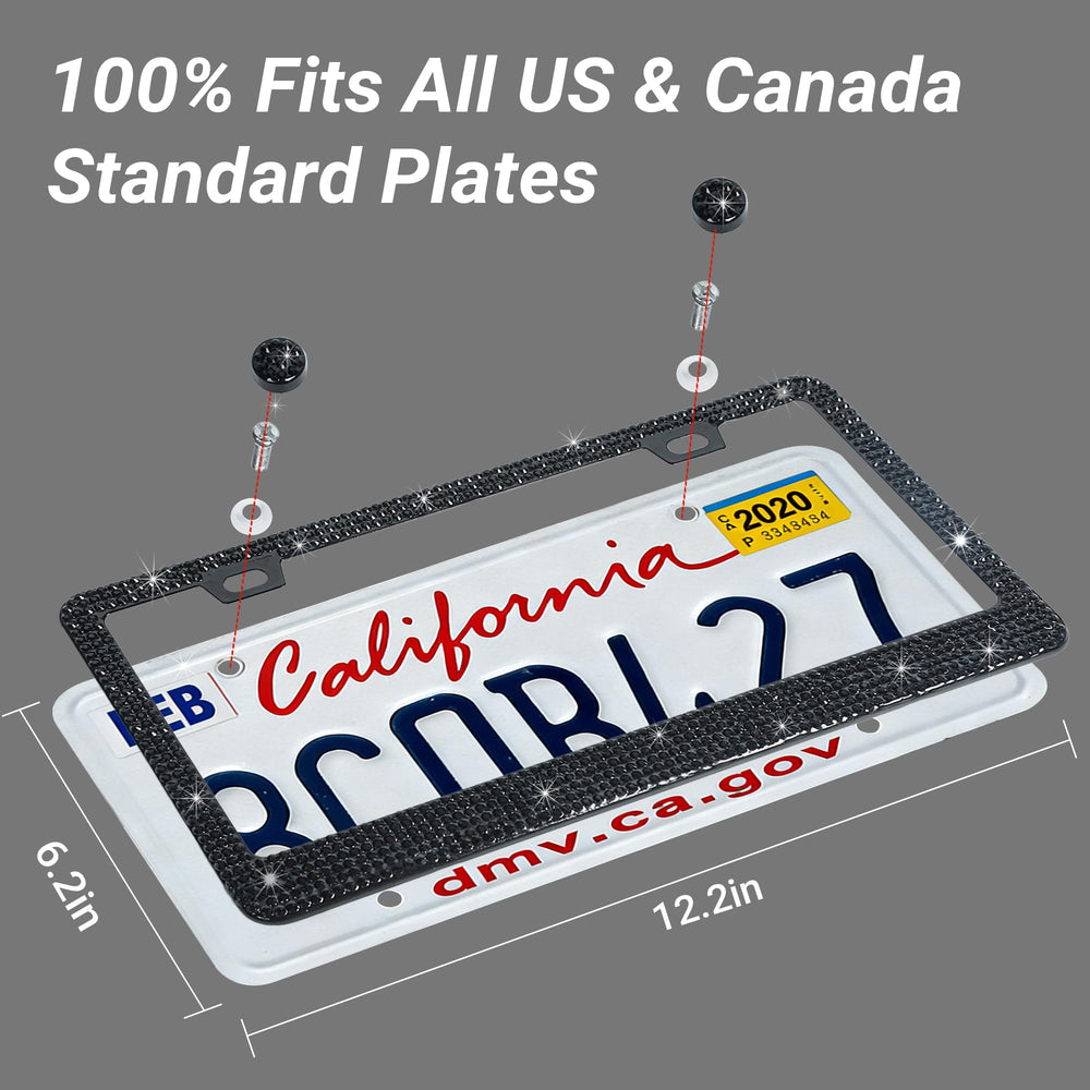 Shering frame next to ruler demonstrating standard US plate fit