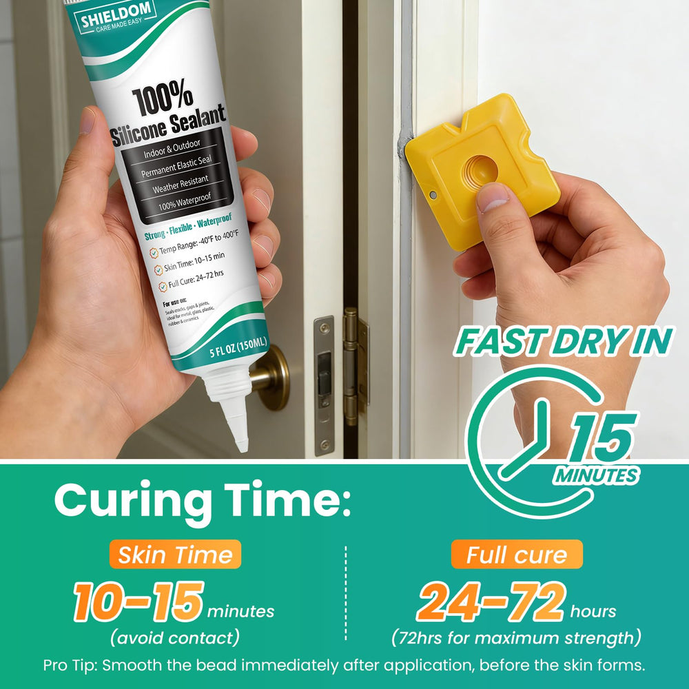 SHIELDOM sealing a shower corner to prevent leaks and protect tiles