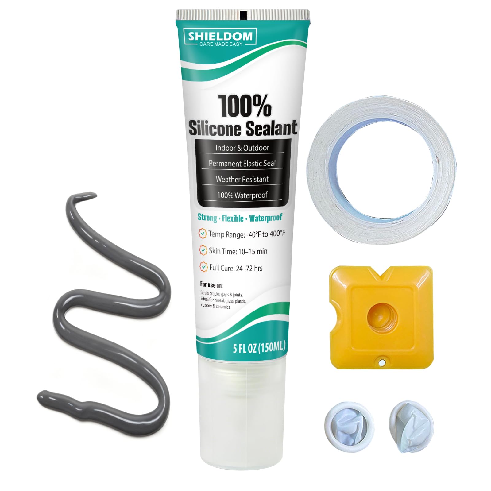 SHIELDOM grey tube front view showing label and squeeze tip for easy application