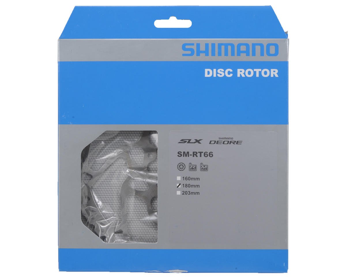 Shimano SM-RT66 mounted on bike wheel demonstrating secure fit and improved control