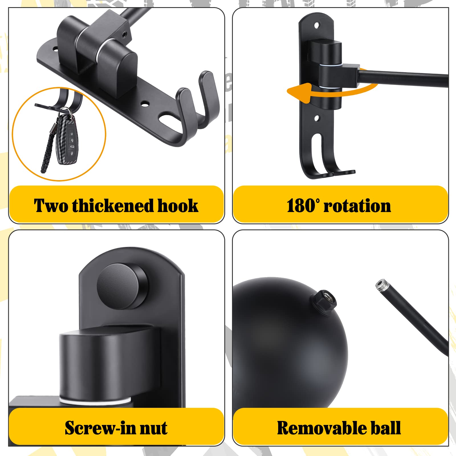 Shimeyao double hooks detail holding jacket and gloves, adds organization