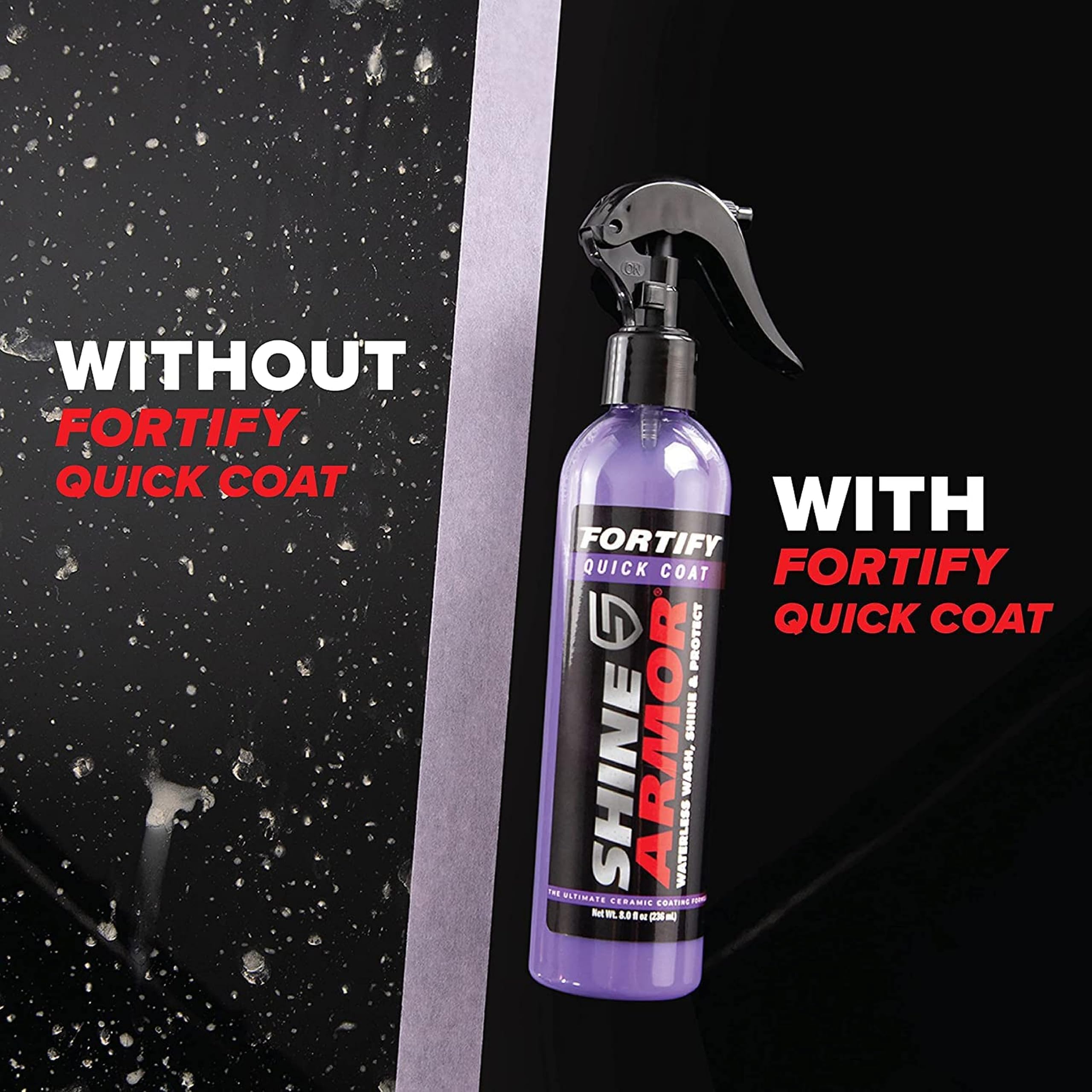 SHINE ARMOR applied on a car panel being wiped for instant shine