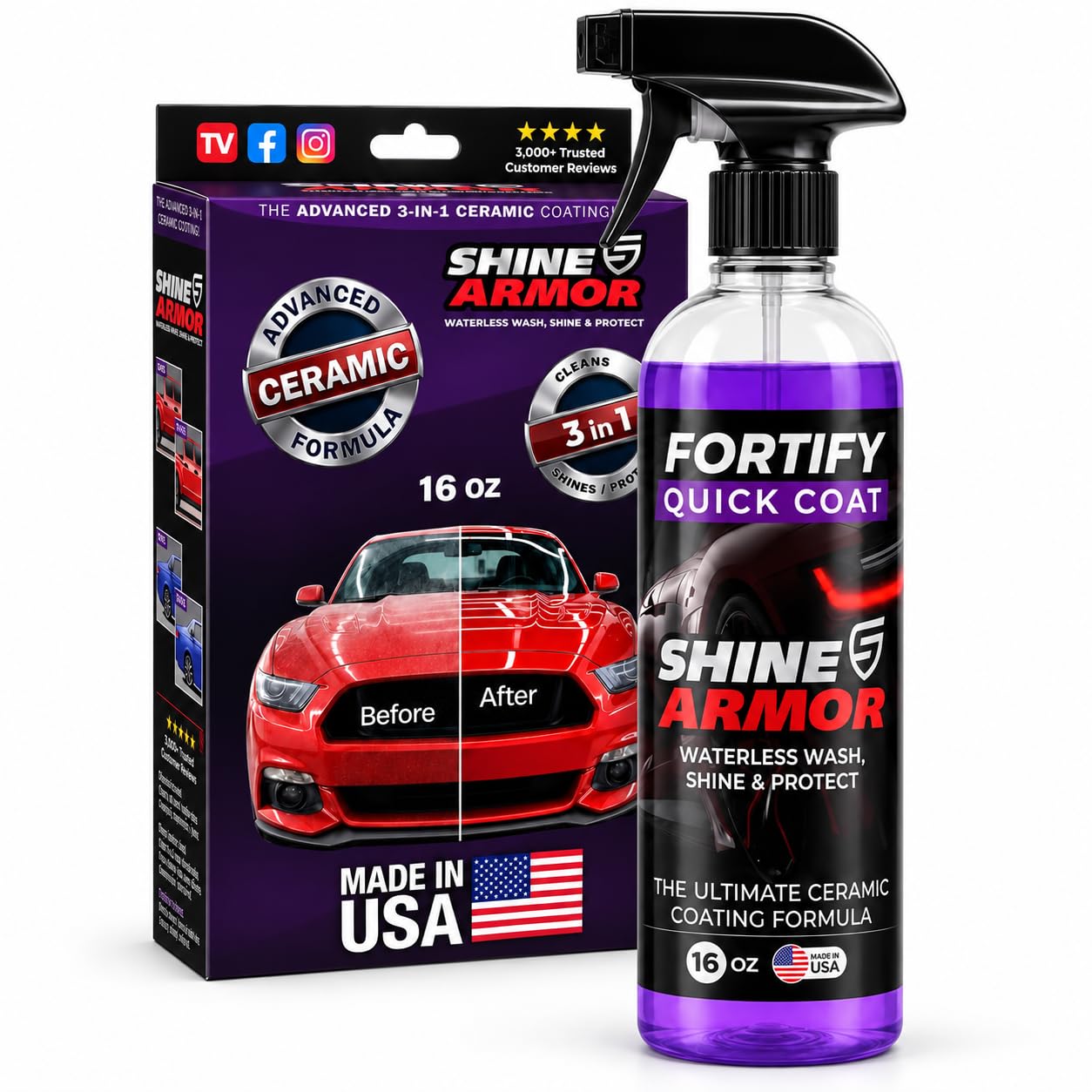 SHINE ARMOR bottle front label showing product identity and size