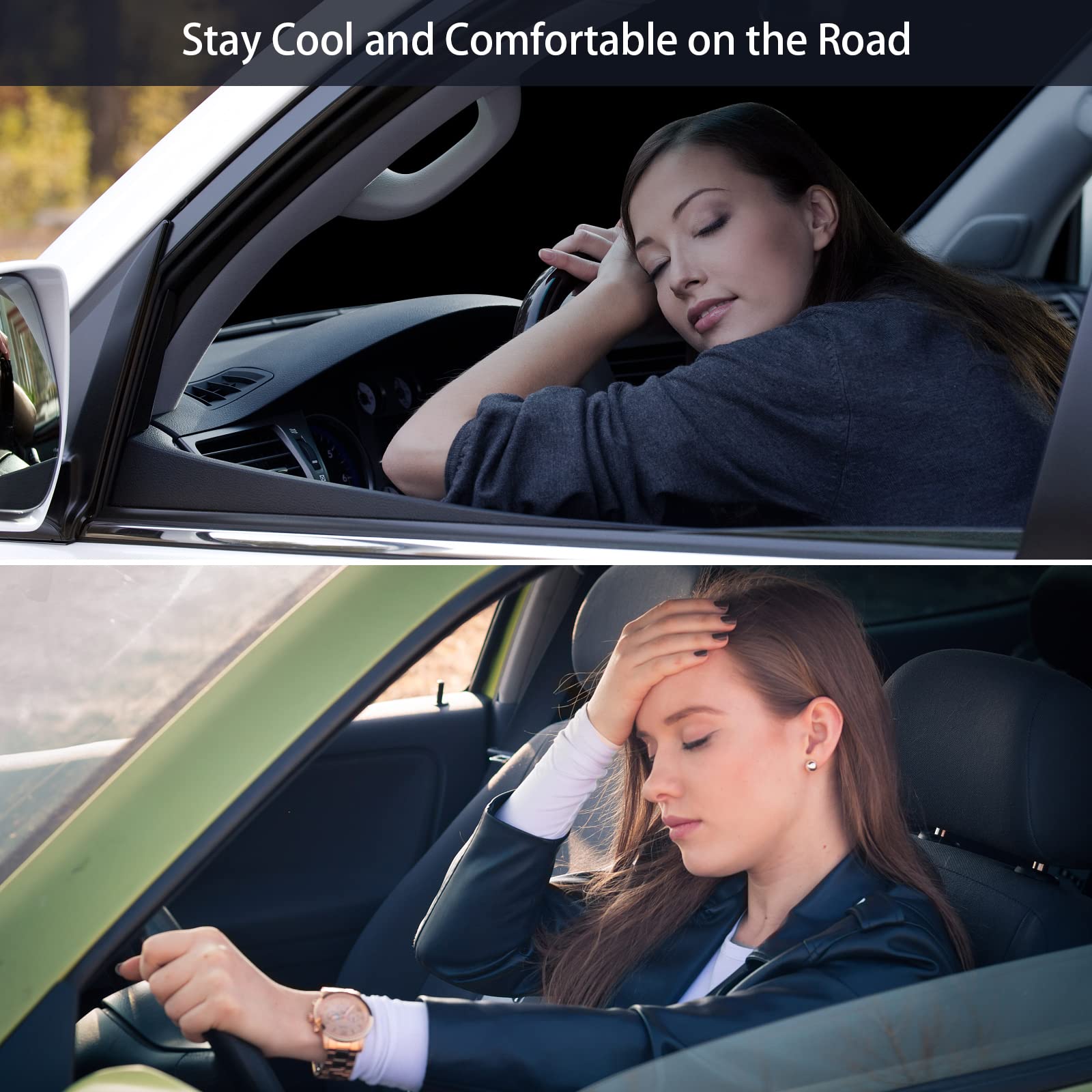 SHINEHOME inside windshield installation showing quick tool-free setup and visor hold