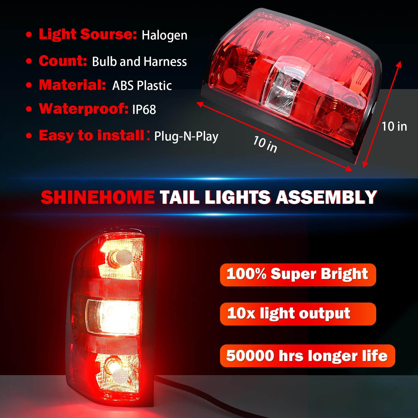 SHINEHOME backside showing mounting points for secure replacement