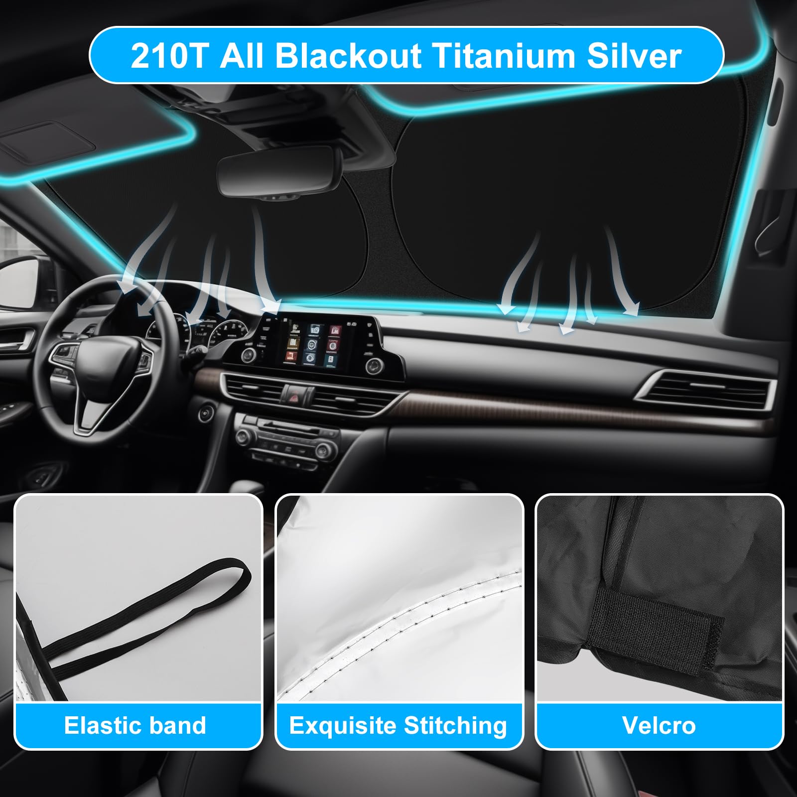 SHINEHOME close-up of 210T reflective fabric showing superior UV reflection