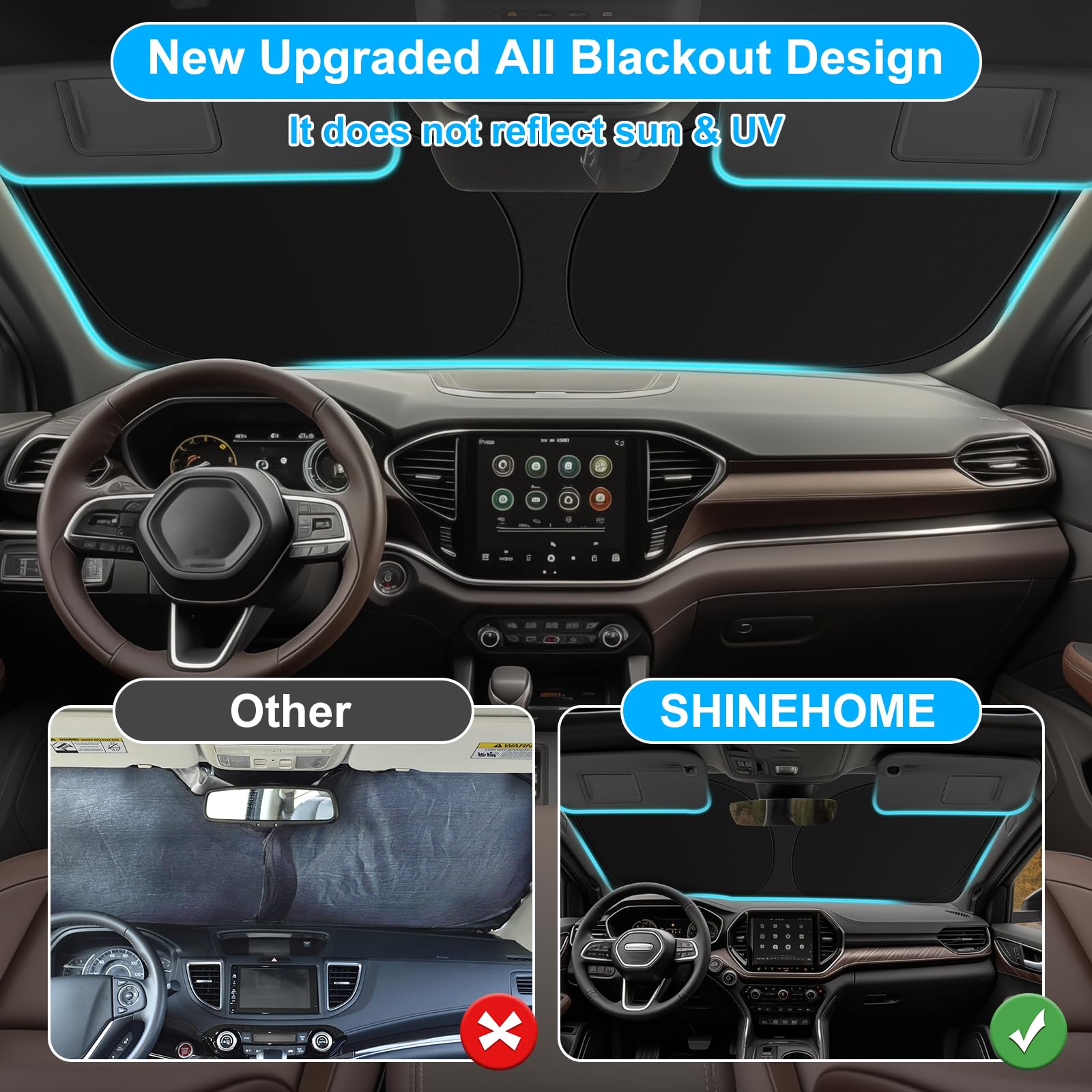 SHINEHOME reinforced edge detail for durable long-term use