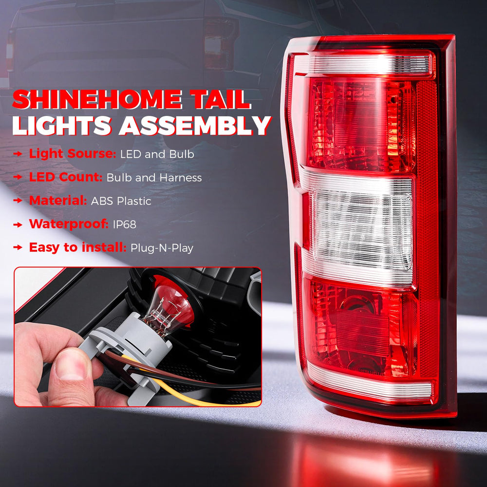 SHINEHOME tail light mounted on F150 illustrating direct bolt-in fit