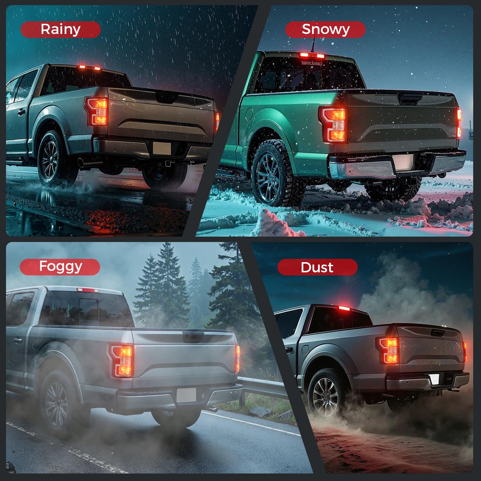 SHINEHOME tail light illuminated at night showing clear brake visibility
