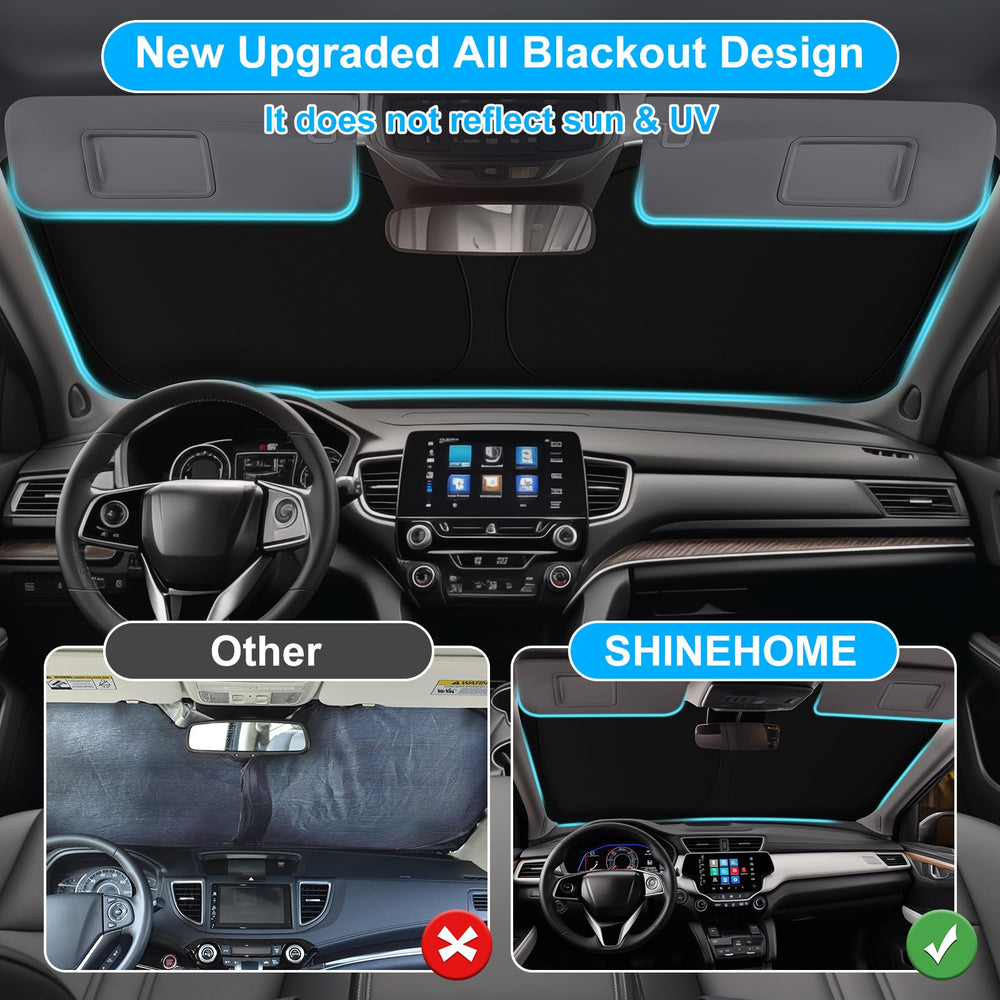 SHINEHOME in-car view from dash demonstrating sun protection and cooler cabin return