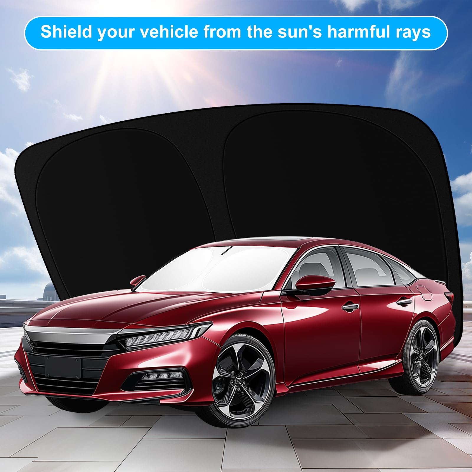 SHINEHOME installed in a Honda Accord demonstrating full windshield coverage