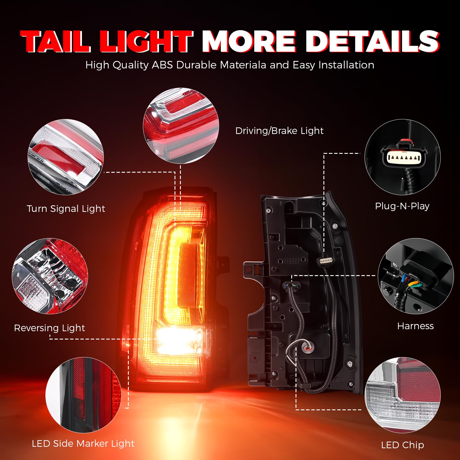 SHINEHOME tail light installed on GMC Yukon demonstrating seamless replacement benefit