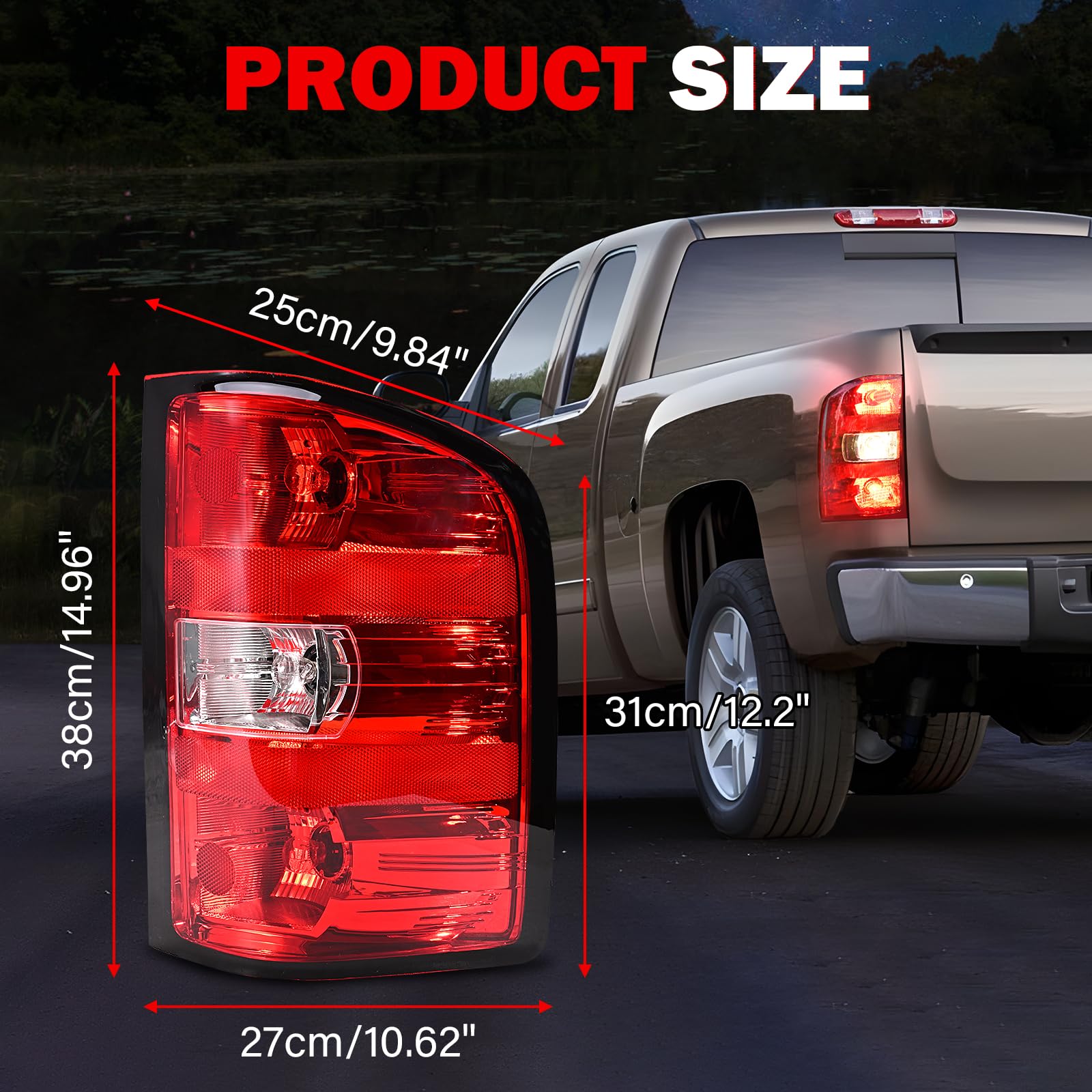 SHINEHOME reverse light illumination improving rear visibility