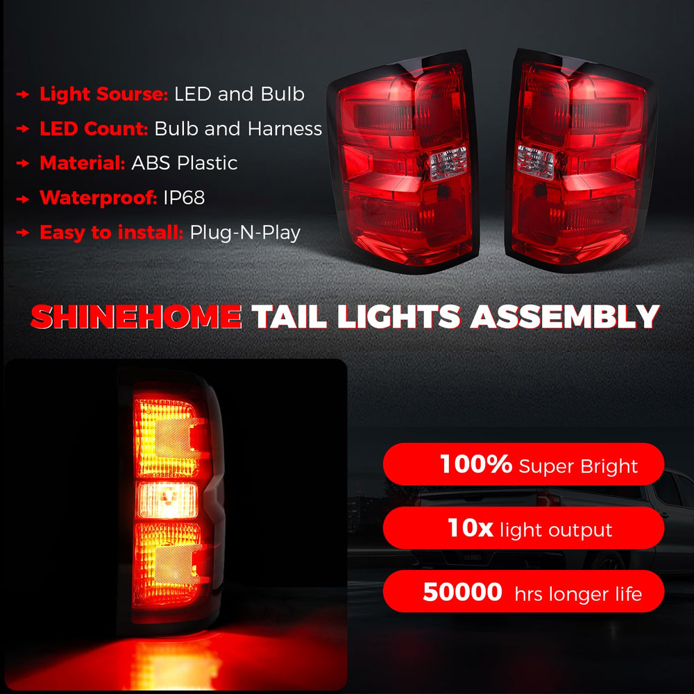 SHINEHOME tail light next to ruler illustrating true-to-spec sizing