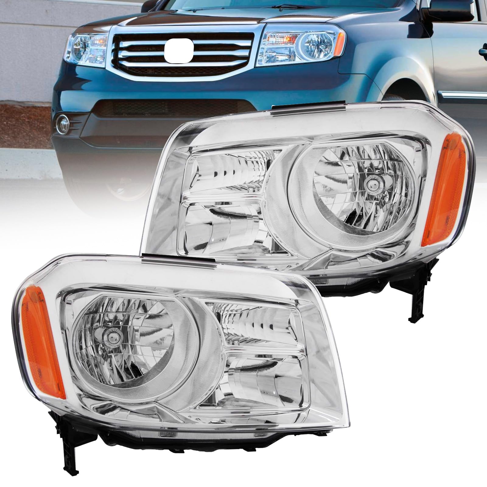 SHINESELL front view headlight assembly showing clear lens for improved visibility
