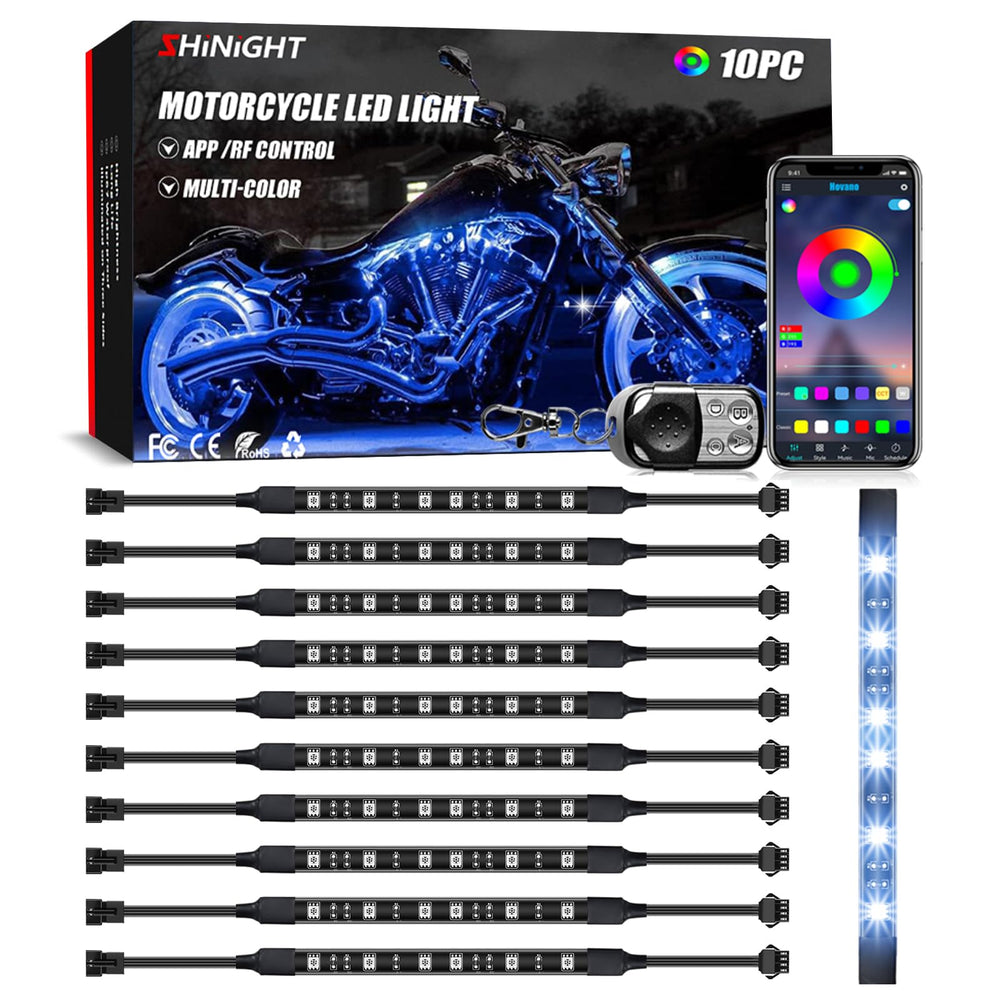 SHINIGHT front packaging showing full 10-piece LED kit and contents for fast setup