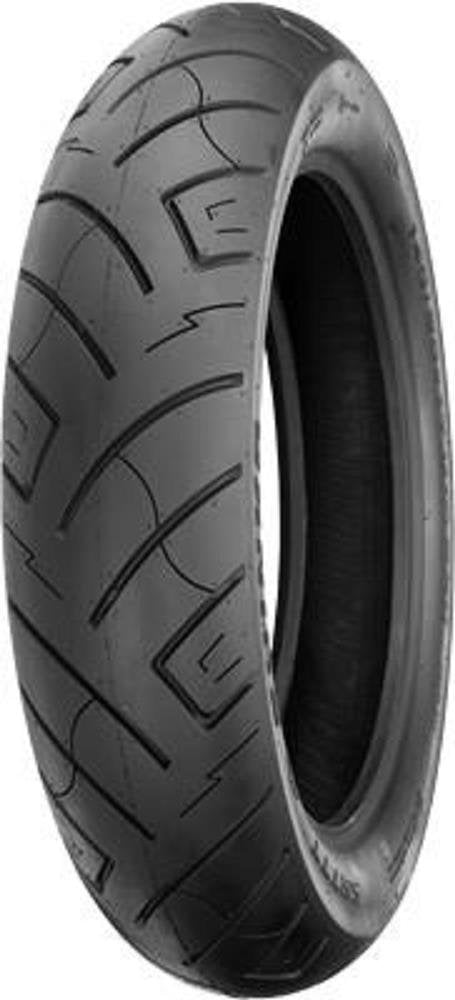 Shinko Motorcycle Tires front profile showing tread and reinforced sidewall for stable handling