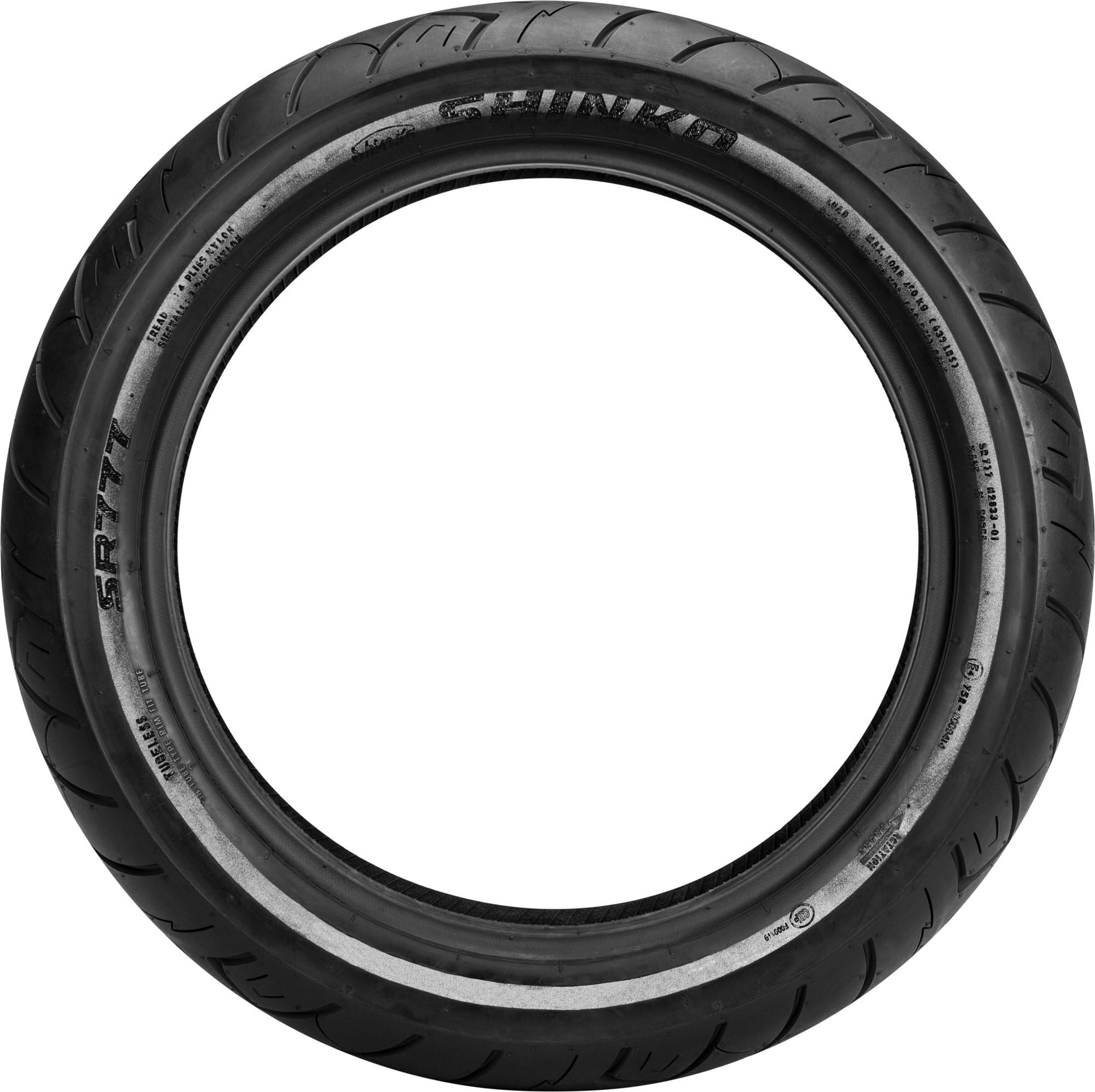 Shinko SR777 size and rating label showing 180/65B16 81H for correct selection