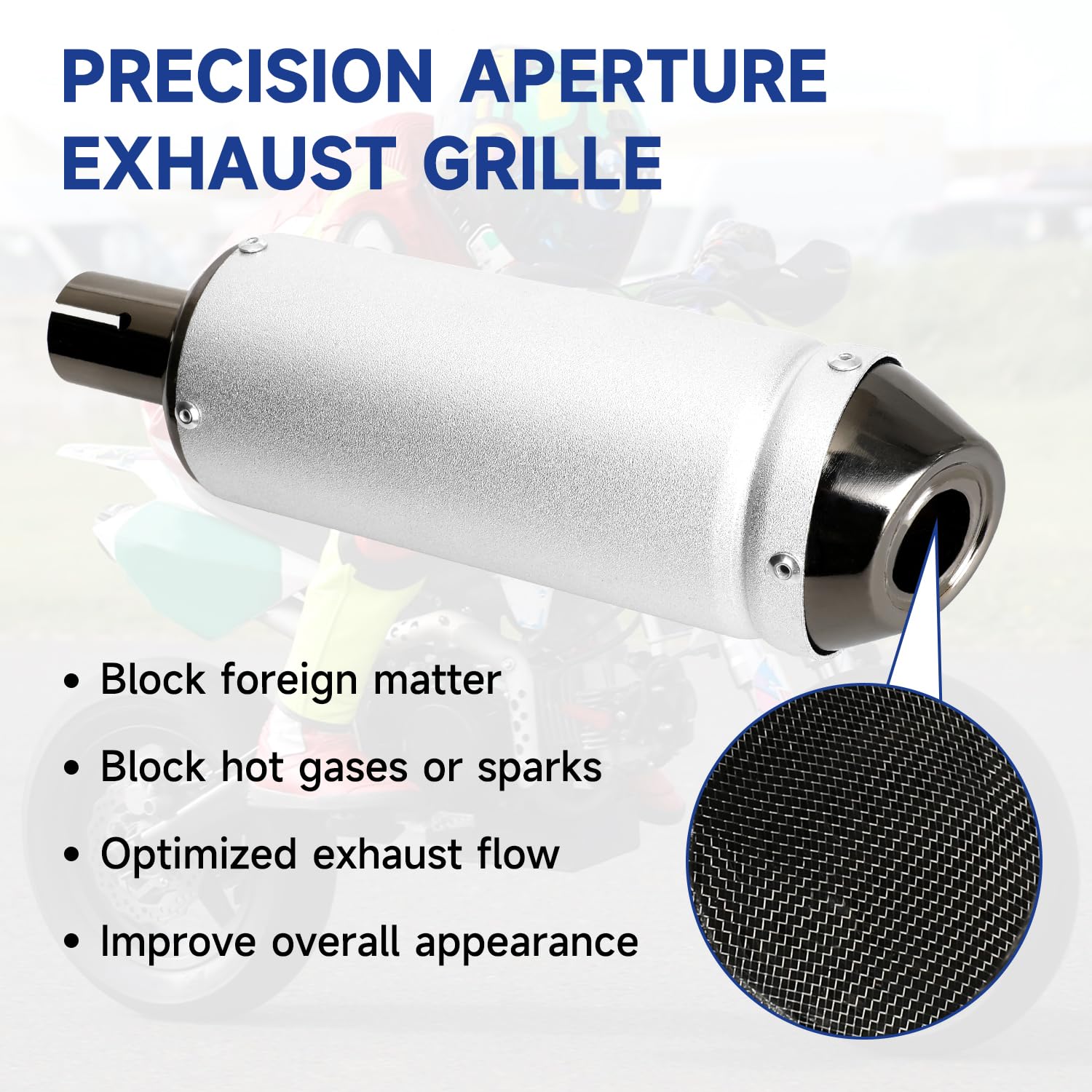 SHIQINHA exhaust end cap texture emphasizing robust construction and durability