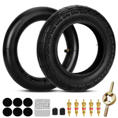 SHIQINHA front packaging for GOTRAX G4 tire set showing included parts and benefits