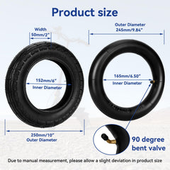 SHIQINHA inner tube flat lay illustrating thickened rubber for longer durability