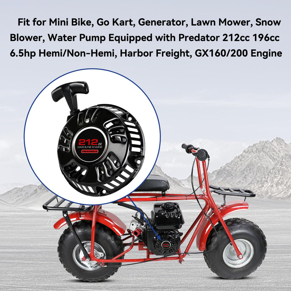 SHIQINHA recoil starter installed on Predator 212 engine demonstrating correct fitment