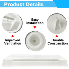 showingo vent cover mounted on RV exterior showing weather protection benefit
