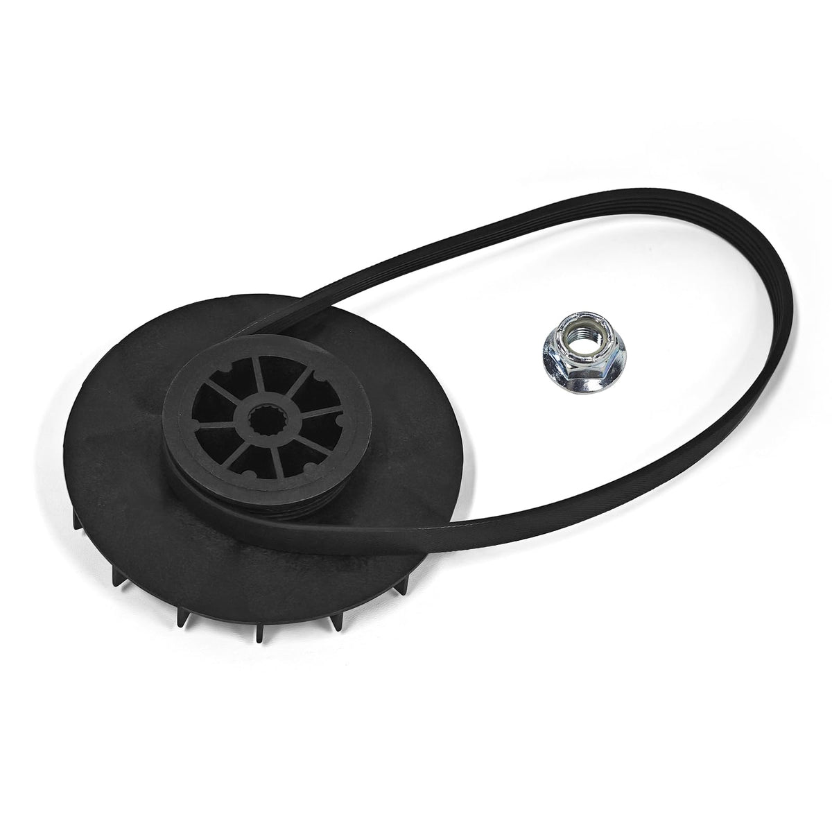 showingo pulley and belt kit front view showing replacement parts benefit clear identification