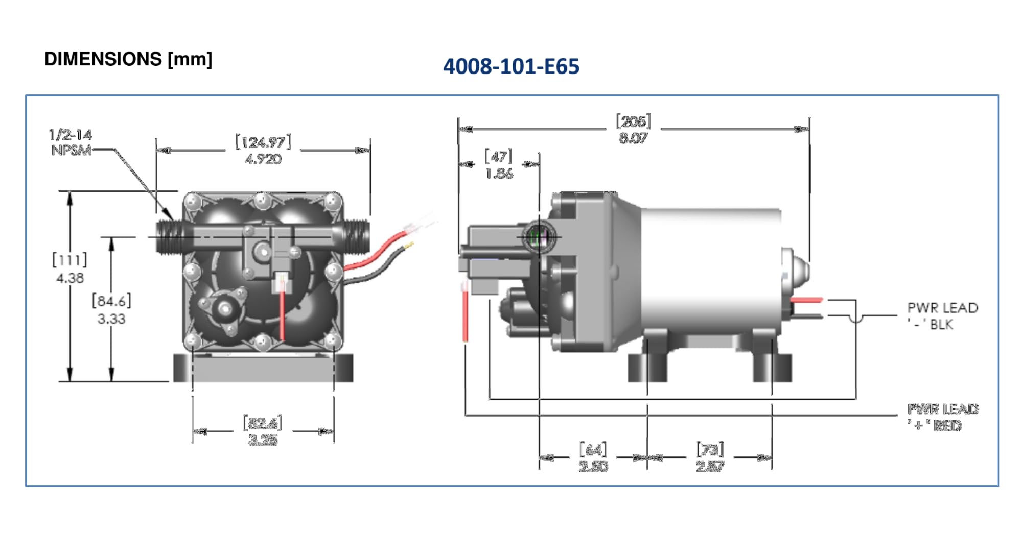 SHURFLO Revolution label and specs view aiding correct model selection
