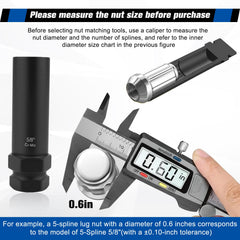 Siapupy socket attached to wrench removing a damaged wheel lock efficiently