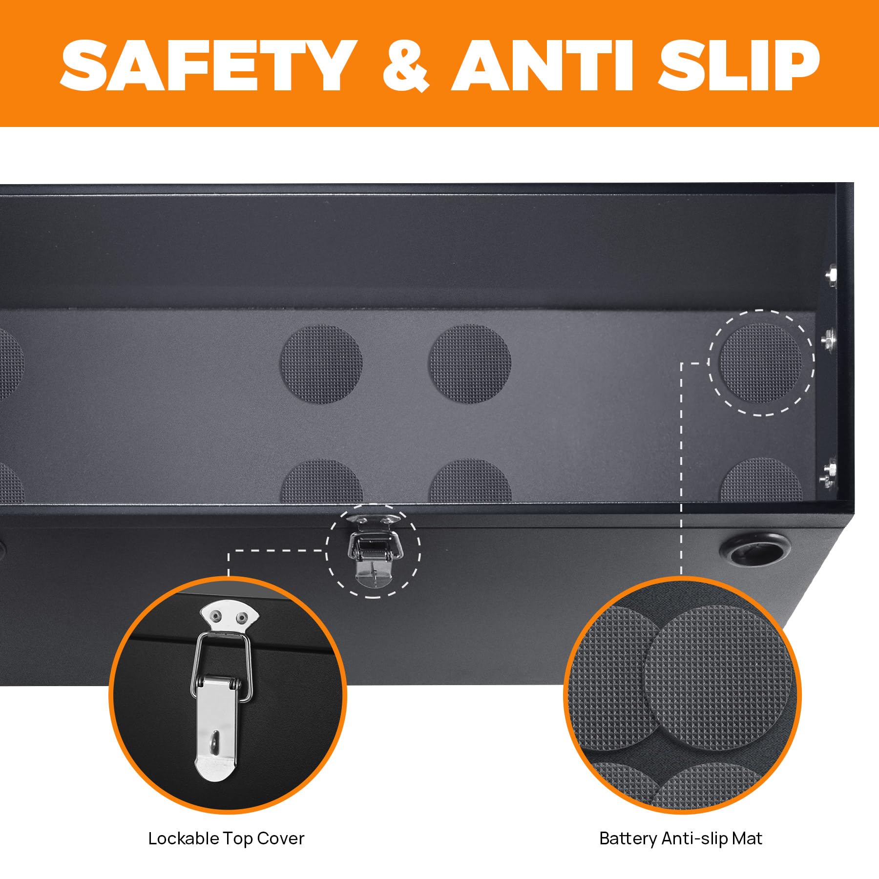 Sidasu handle and rubber ring detail for safer handling and reduced conductivity