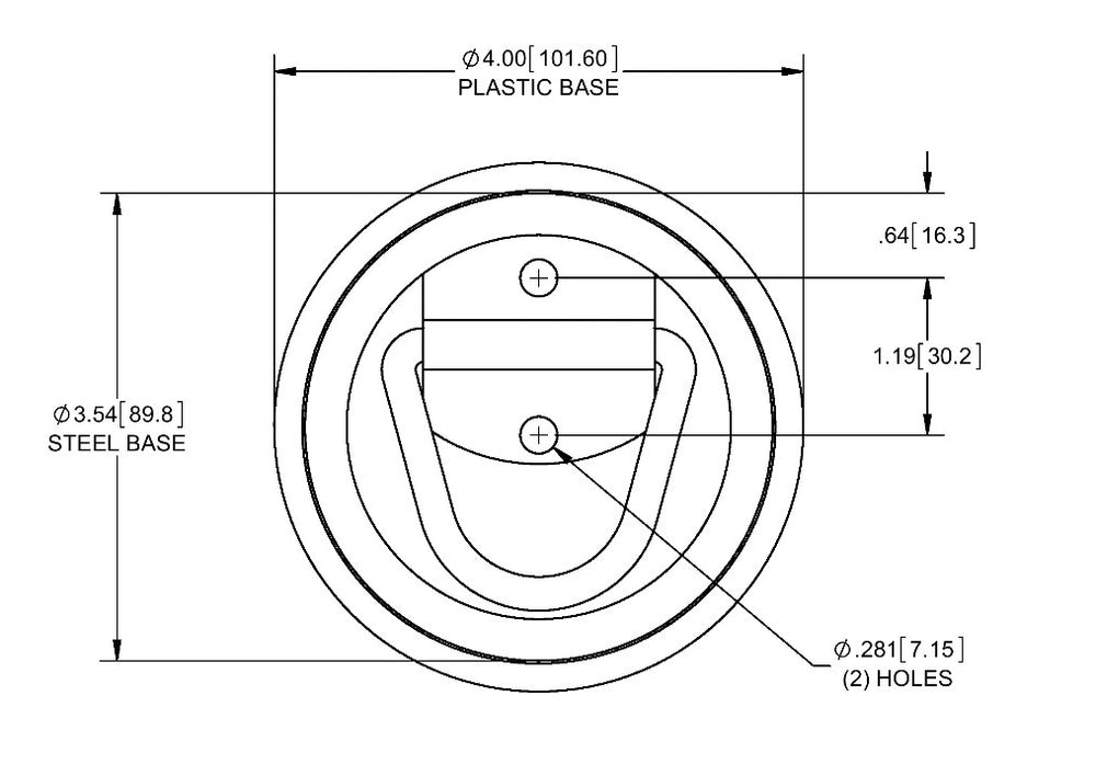 Sierra Pacific Engineering close-up of pivoting D-ring and black base highlighting durable pivot action