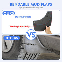SIGLIN mud flap installed on Model Y front wheel protecting paint