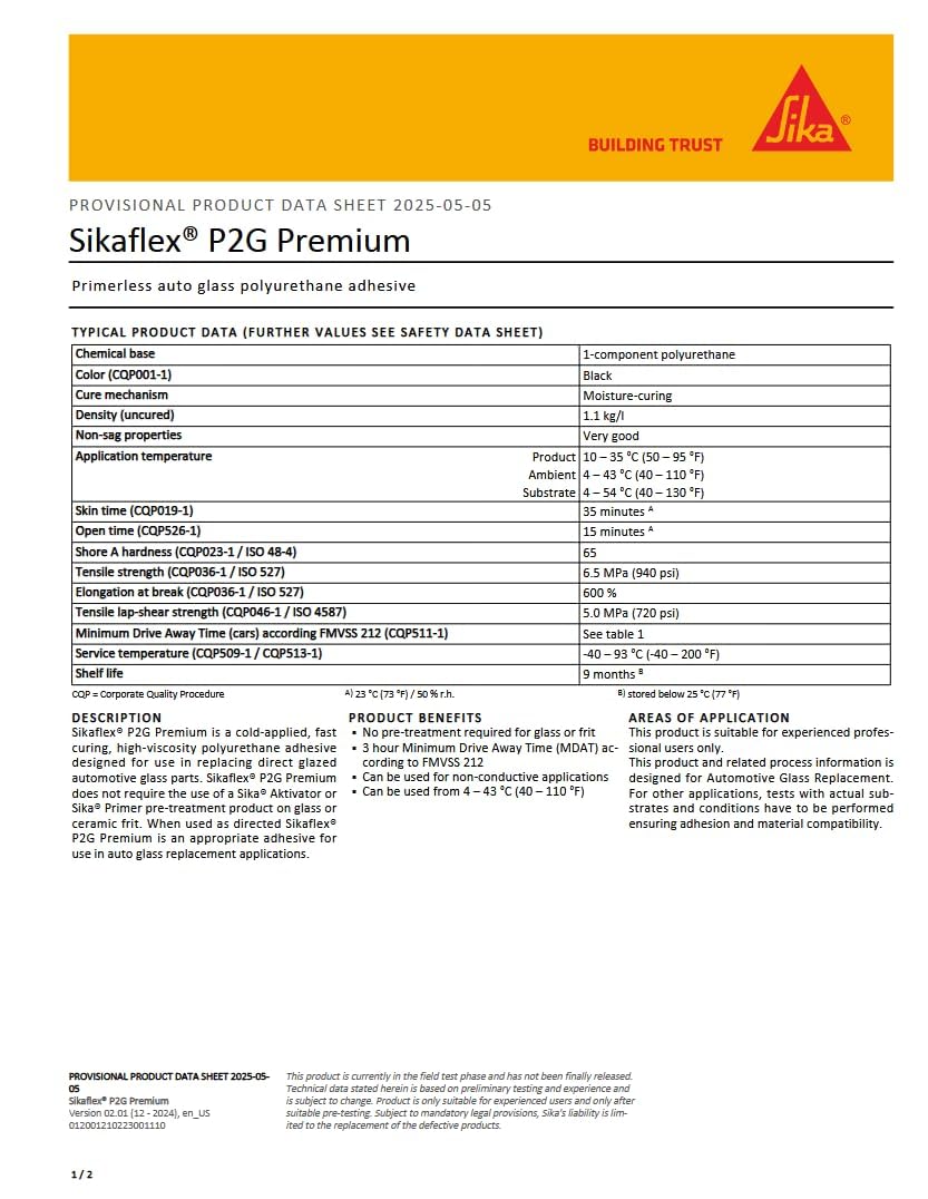 Box of ten Sika Sikaflex P2G 300ml cartridges packaged for shop inventory convenience