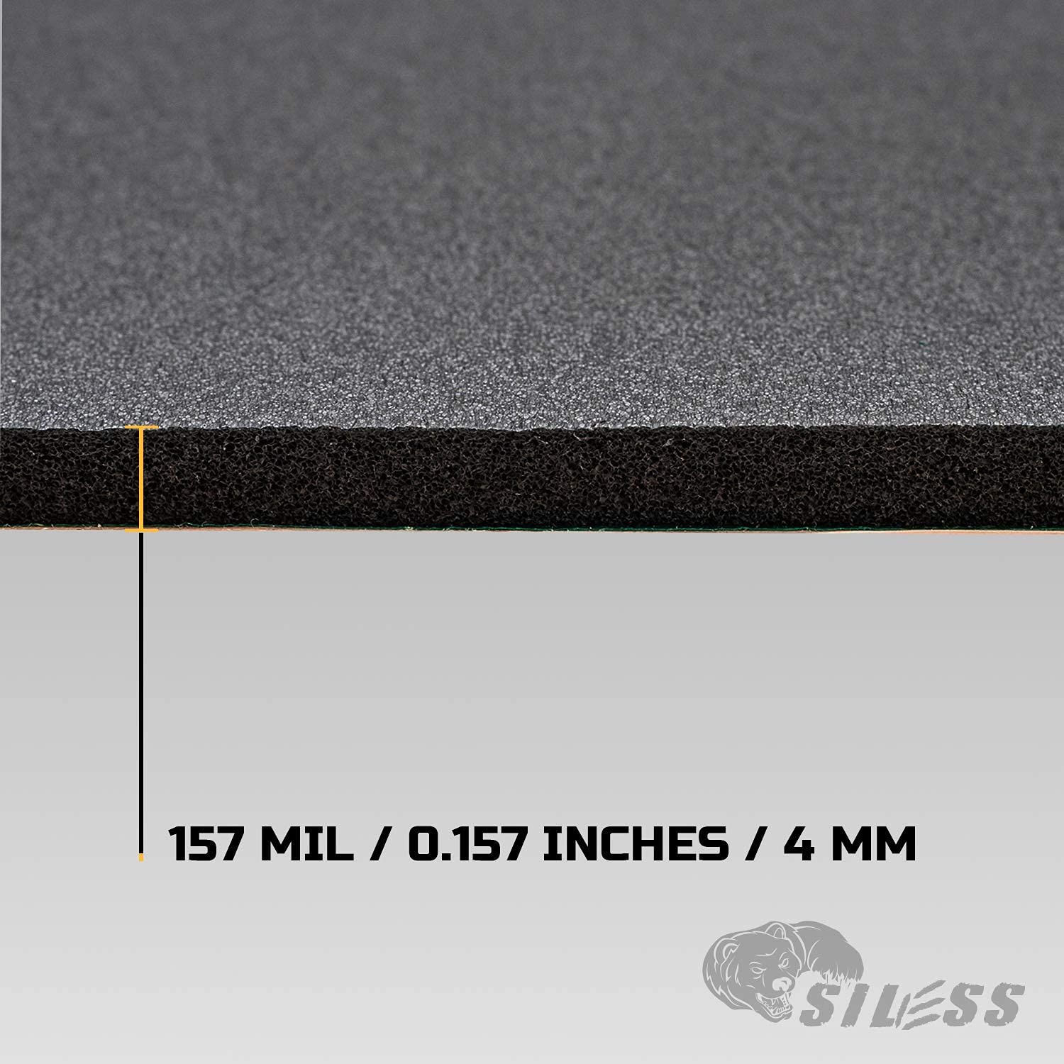 Close-up of Siless foam texture showing closed-cell structure and insulation