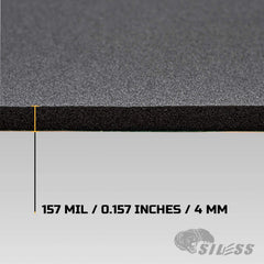 Close-up of Siless foam texture showing closed-cell structure and insulation