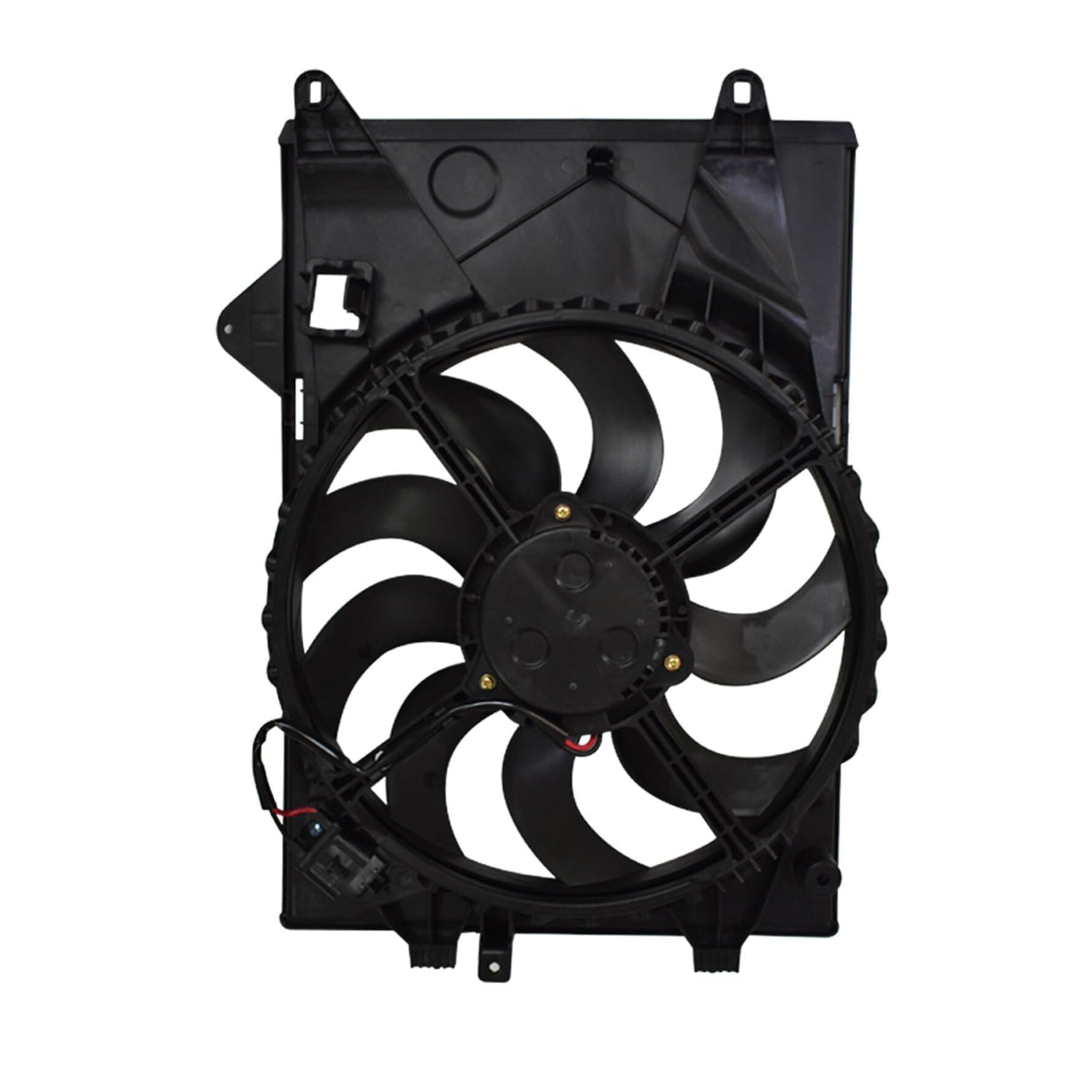 Silscvtt front view of radiator fan assembly showing fit and airflow benefits