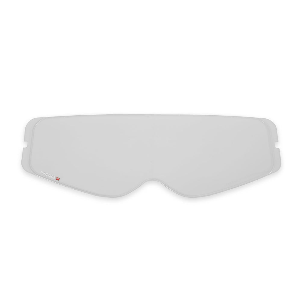 SIMPSON clear shield front view showing precise fit and protection