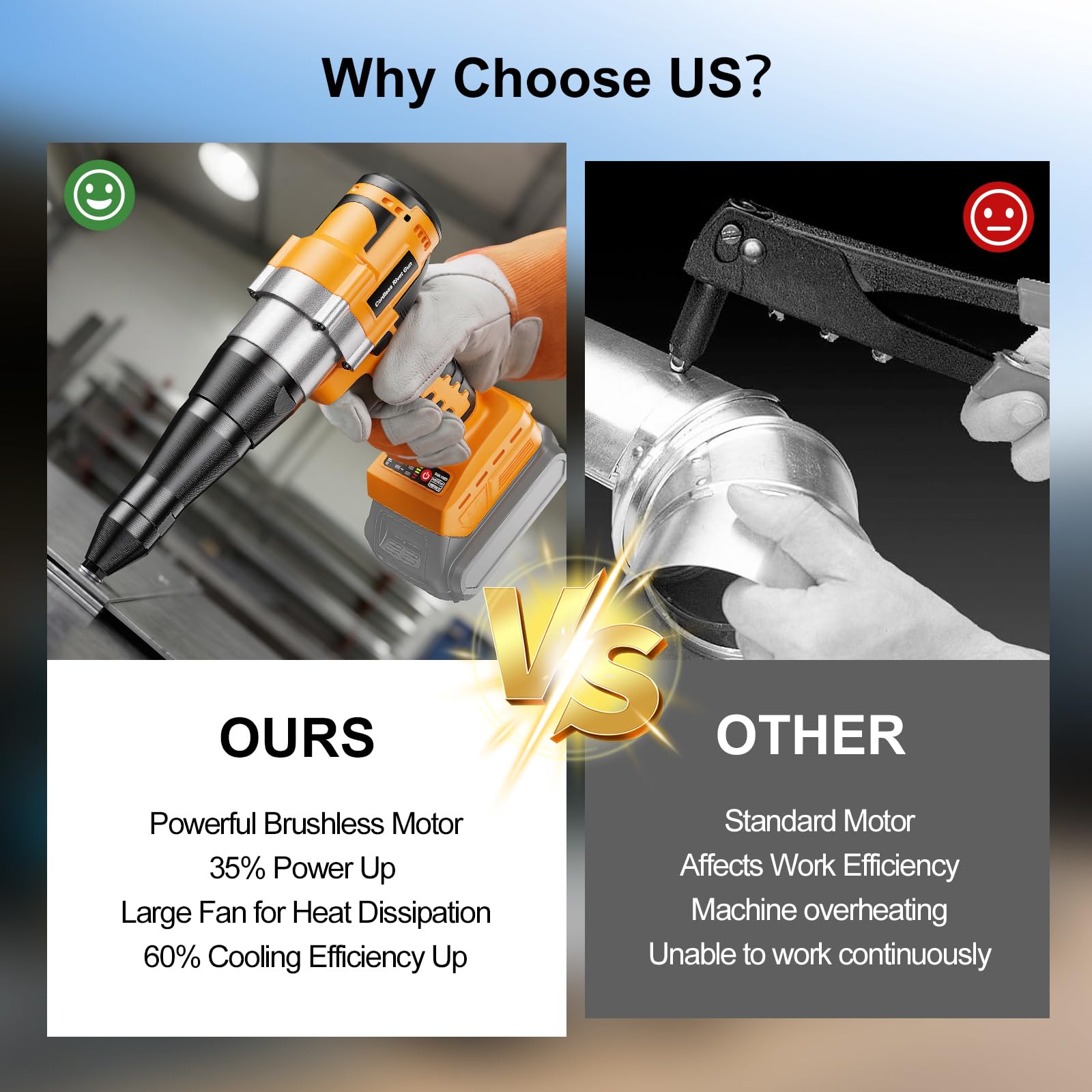 SINGTIP rivet gun grip detail with anti-fatigue texture for comfortable use