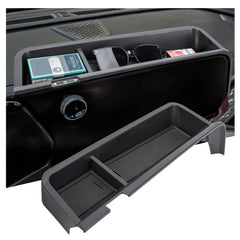 Sinminou front view dashboard tray showing neat storage benefit