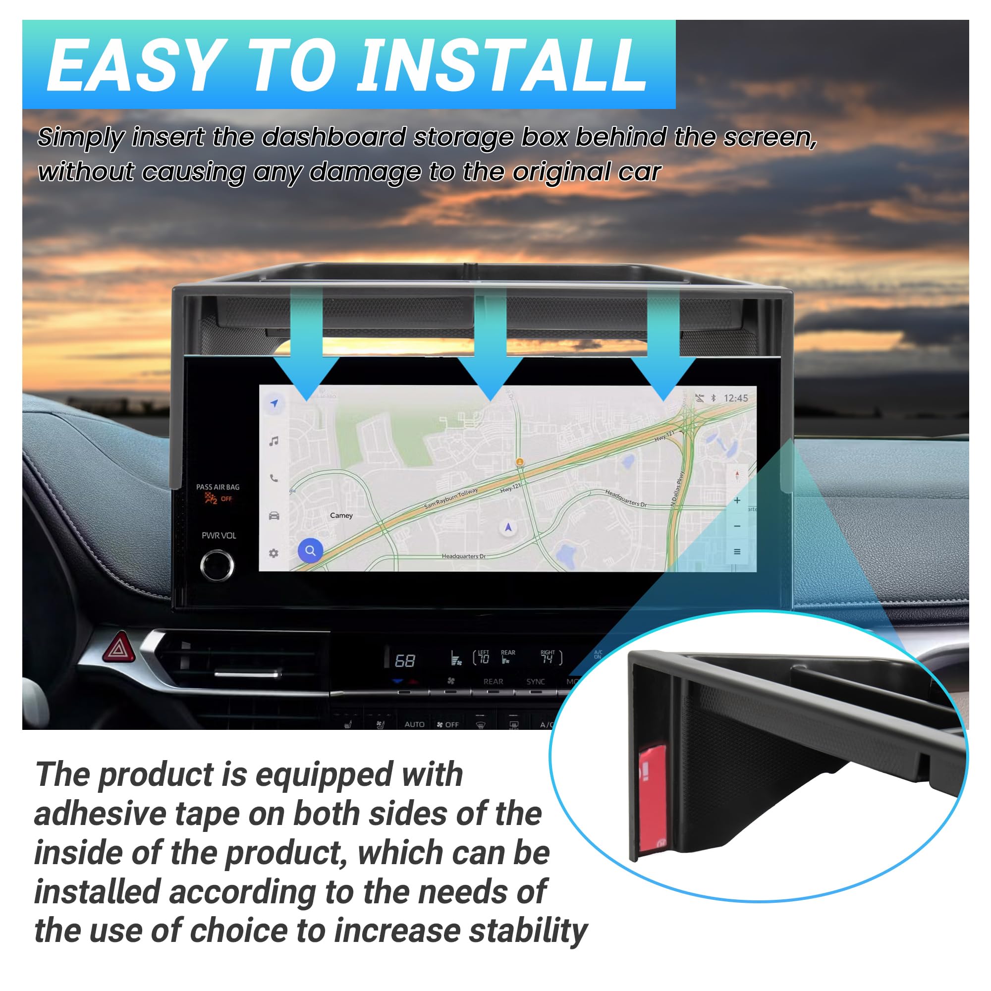 Sinminou side profile showing embedded fit and seamless dashboard integration