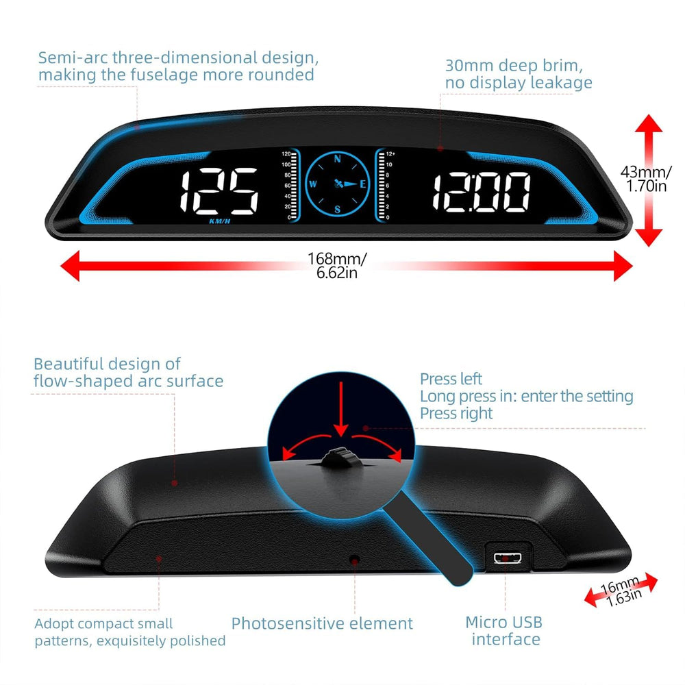 SinoTrack night view in car with bright HUD improving low-light readability